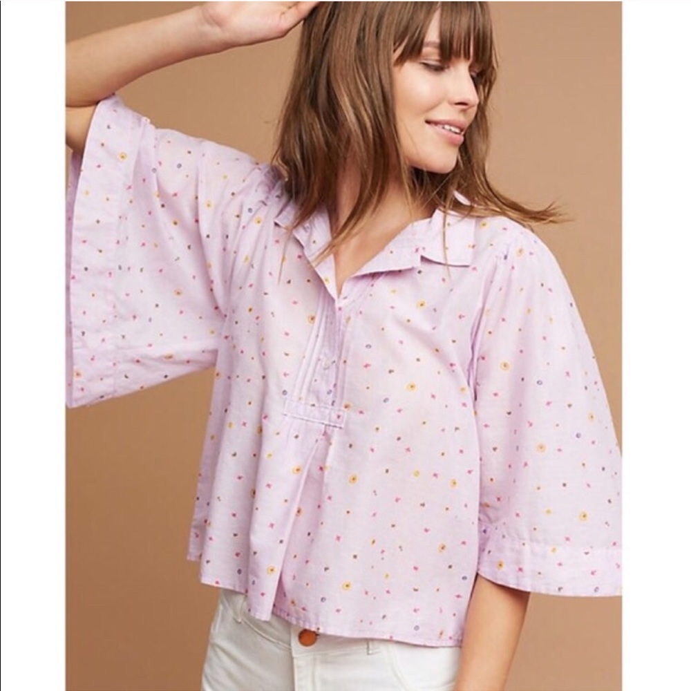 Anthropologie Maeve Eliot Printed Popover Shirt